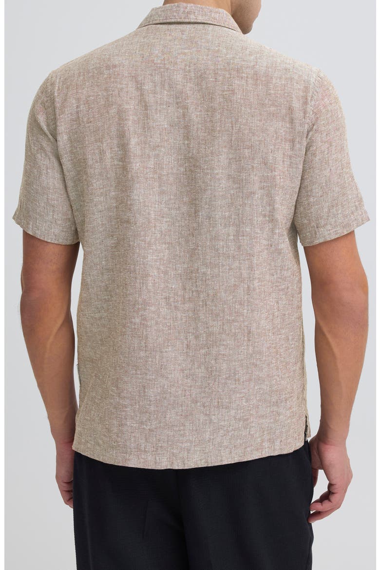 Sauby Linen Blend Camp Shirt, Alternate, color, DEMITASSE