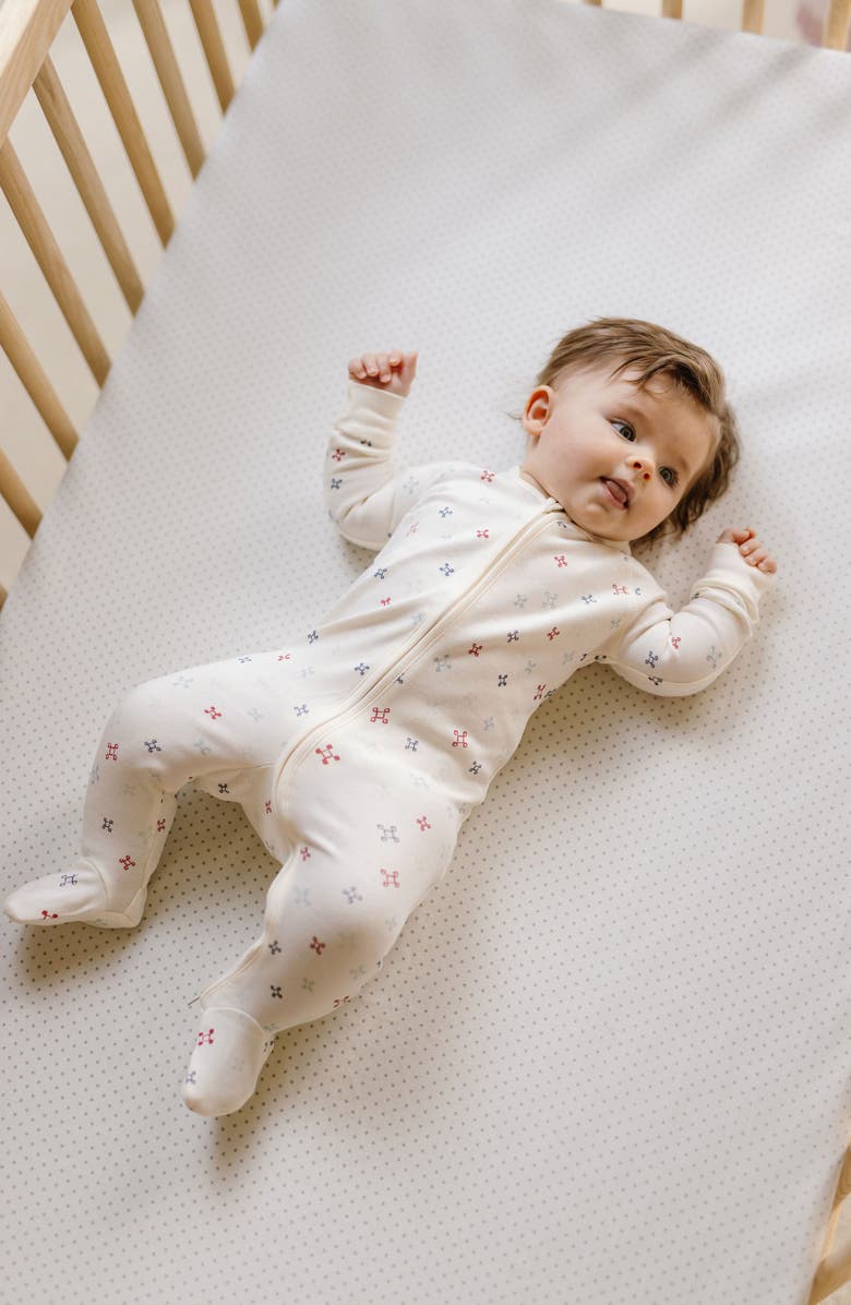 Pehr Nordic Star Organic Cotton Footie, Alternate, color,