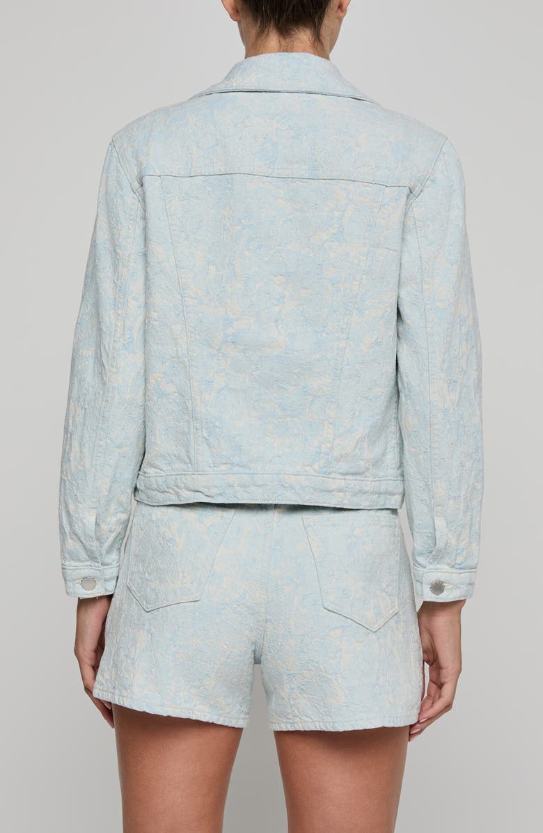 L'AGENCE Maven Floral Stitch Denim Jacket, Alternate, color, Cloud Damask