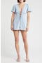 Plunge Tie Front Puff Sleeve Romper