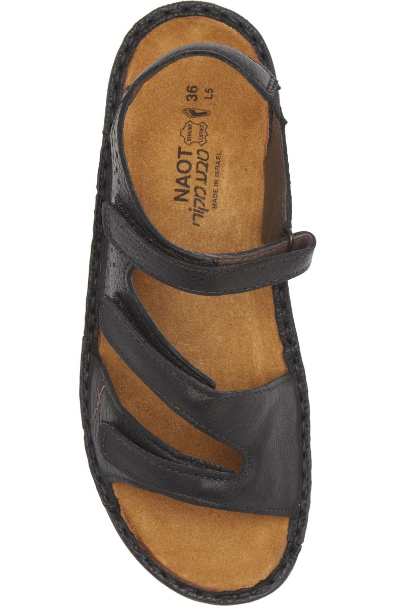 Naot Birgit Sandal, Alternate, color, Soft Black Leather
