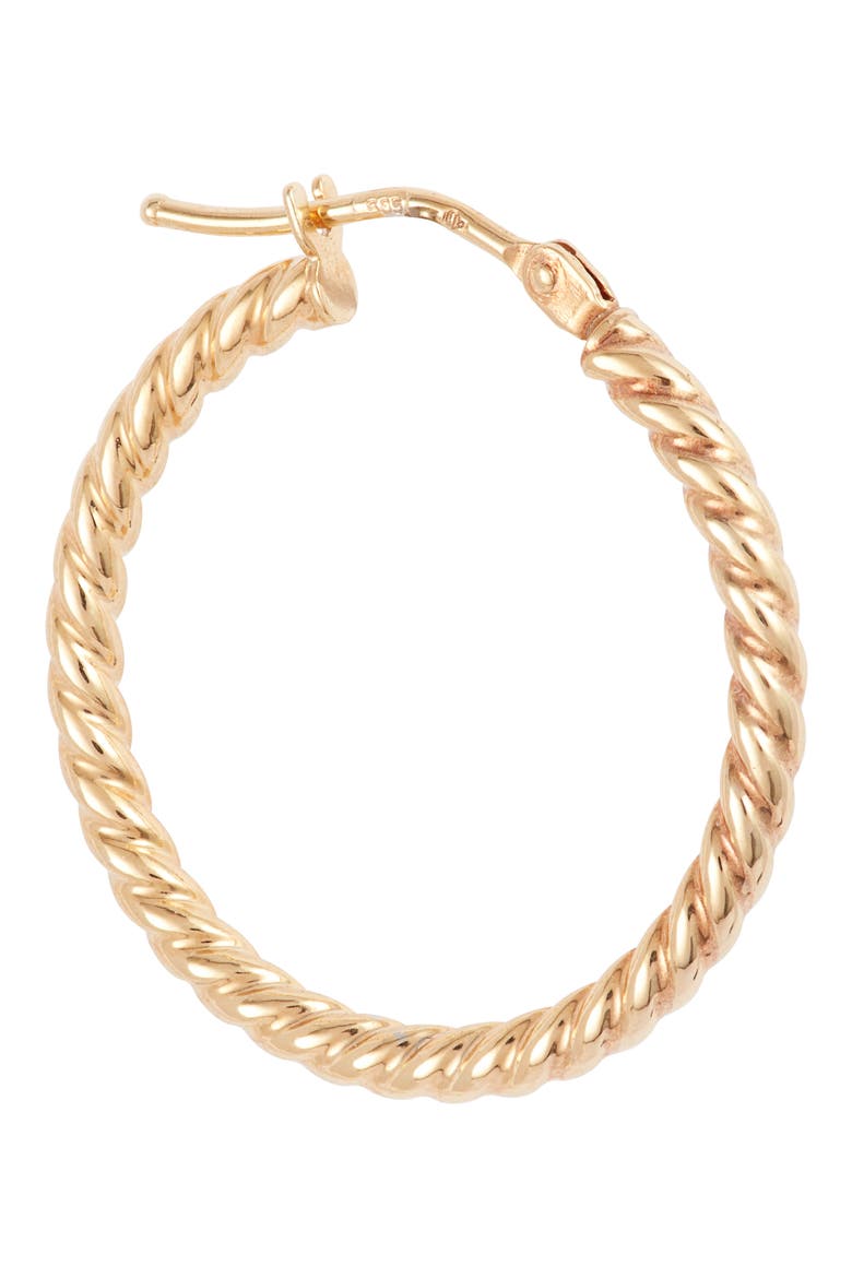 14K Gold Texture Swirl Hoop Earrings, Alternate, color, 14KY