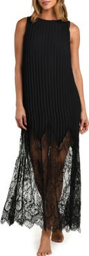 L'AGENCE Adalynn Lace Trim Cover-Up Maxi Dress