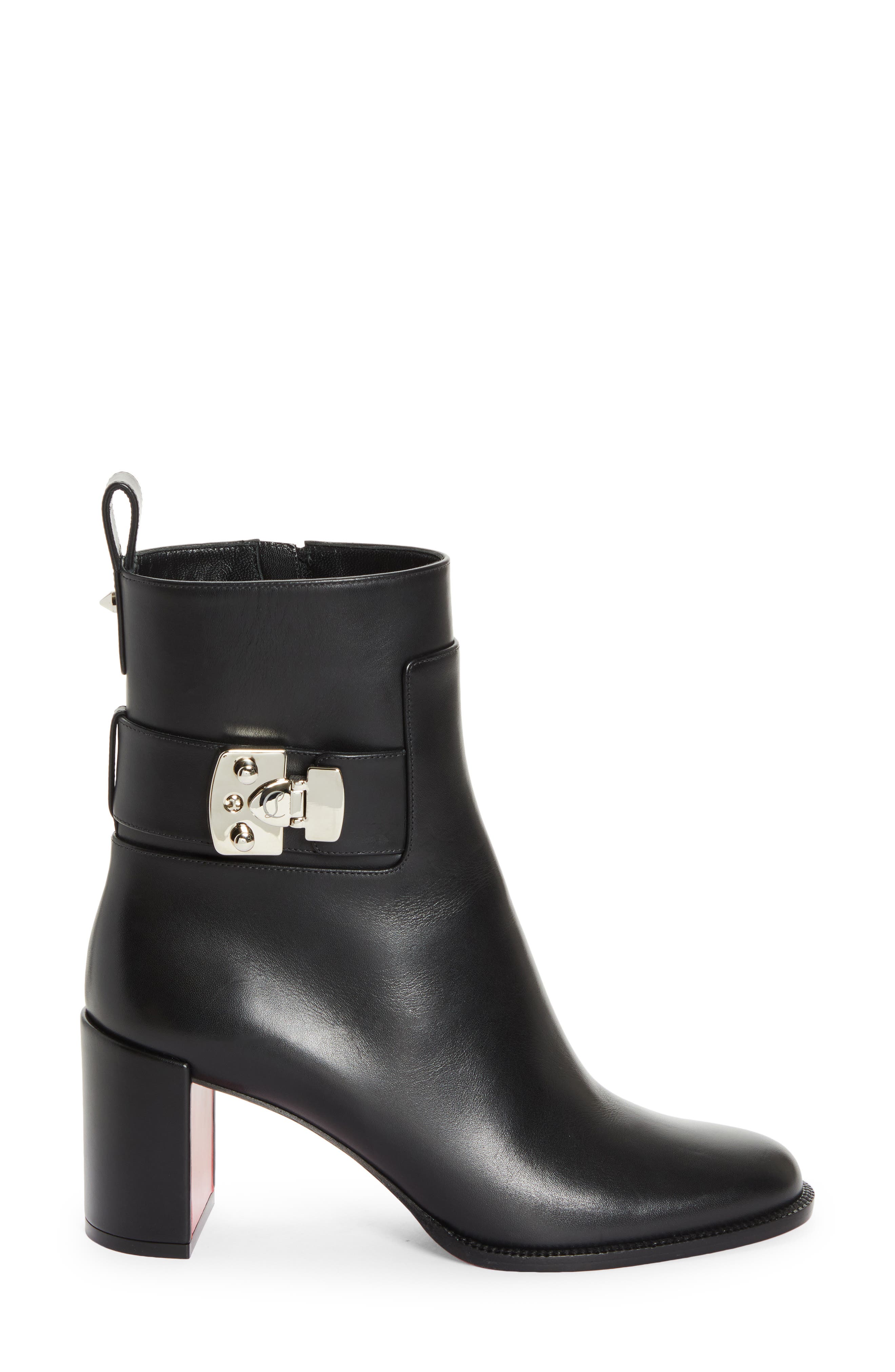 Christian Louboutin Lock Bootie, Alternate, color, Black