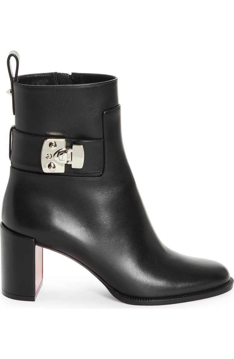 Christian Louboutin Lock Bootie, Alternate, color, Black