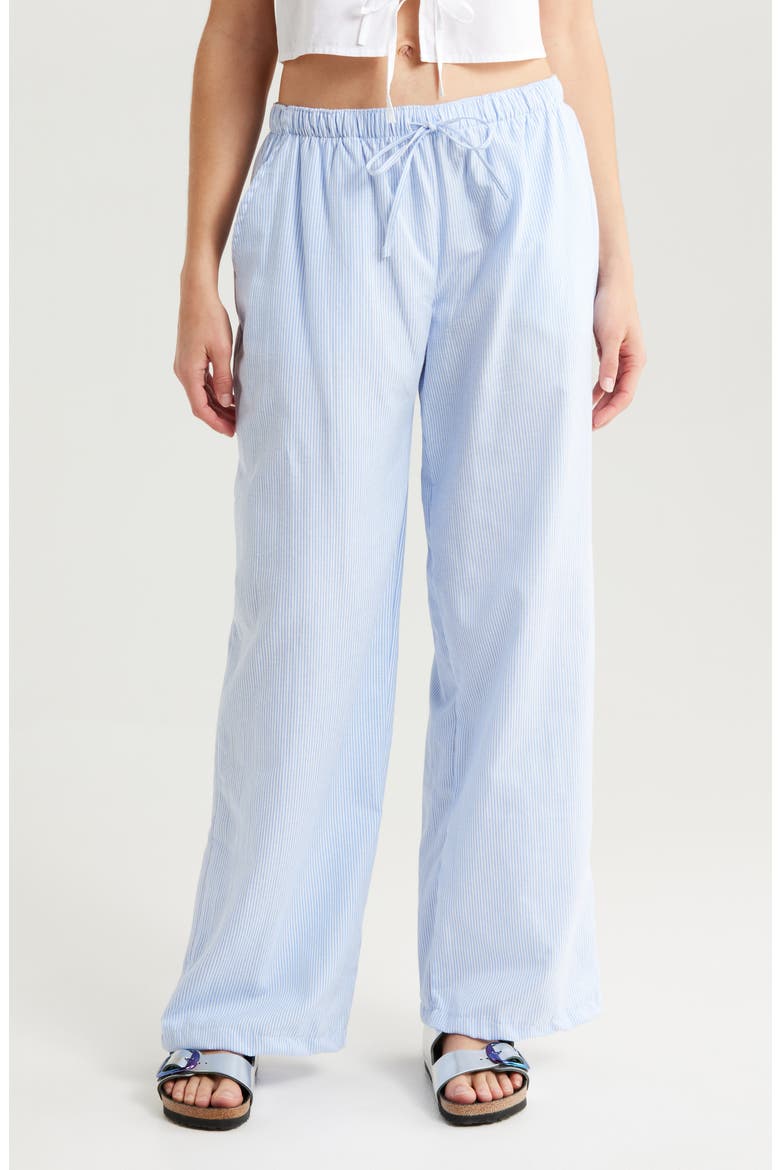 Stripe Cotton Blend Drawstring Pants, Main, color, NAVY/ WHITE STRIPE