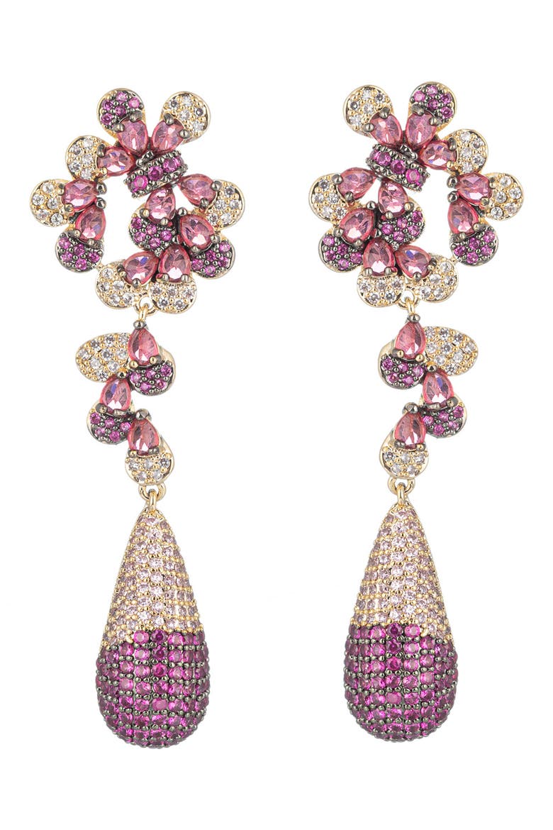 Lo Lo Cubic Zirconia Drop Earrings, Main, color, GOLD
