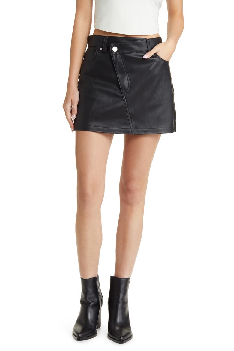Faux Leather Skort, Main, color, EVENING ROUTINE