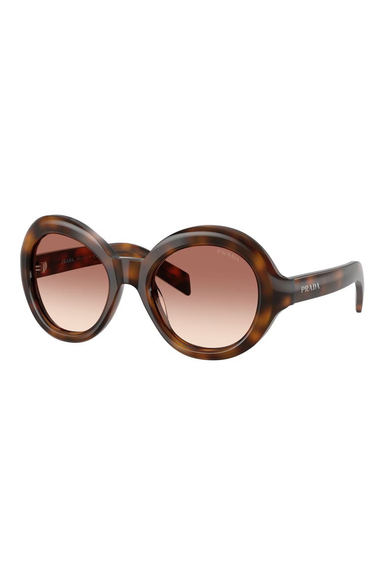 53mm Gradient Round Sunglasses, Alternate, color, TORTOISE / BROWN BORDEAUX