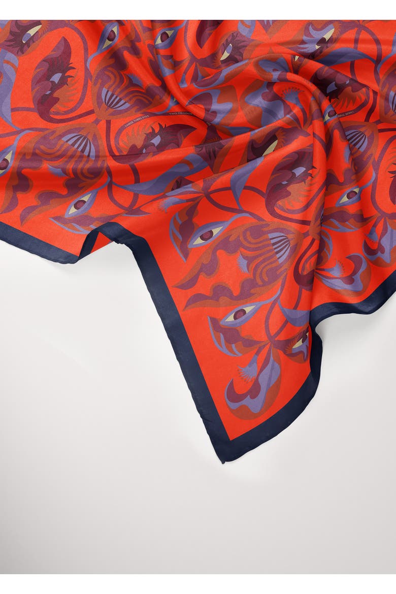 Medium Pure Silk Patterned Scarf, Alternate, color, Print 'I Bloom You'