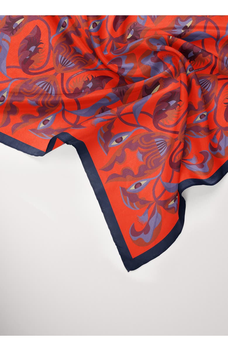 Alas Medium Pure Silk Patterned Scarf, Alternate, color, Print 'I Bloom You'