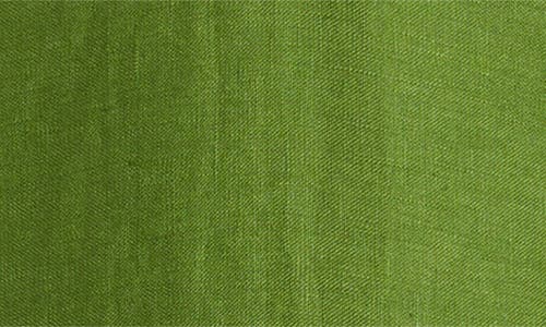 Farm Rio Green Monstera Embroidered Euroflax Premium Linen Midi Dress