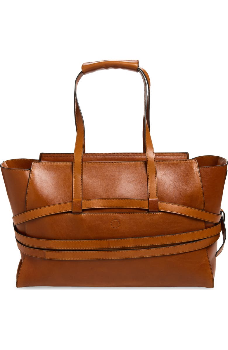 Moschino Tie Me Leather Tote, Alternate, color, Hide 20A Od9