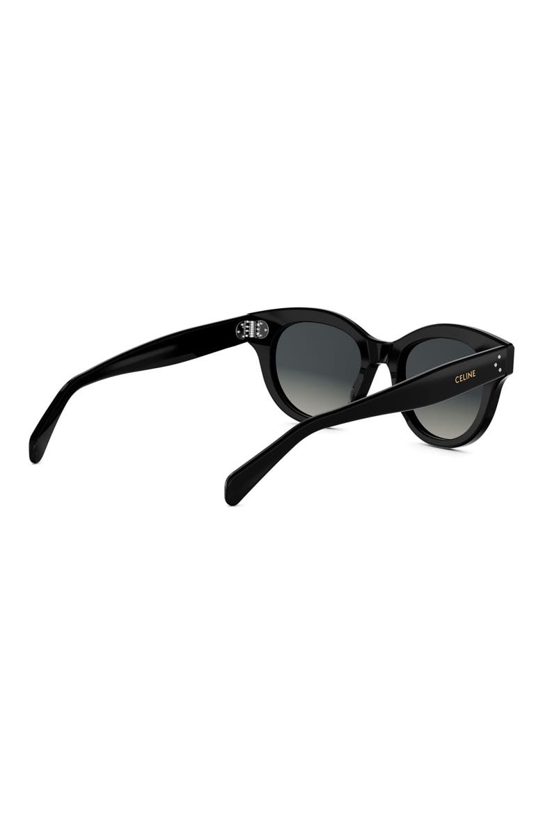 3 Dots 51mm Round Sunglasses, Alternate, color, SHINY BLACK / GRADIENT SMOKE
