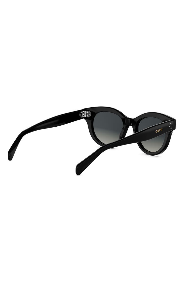 CELINE 3 Dots 51mm Round Sunglasses, Alternate, color, Shiny Black / Gradient Smoke