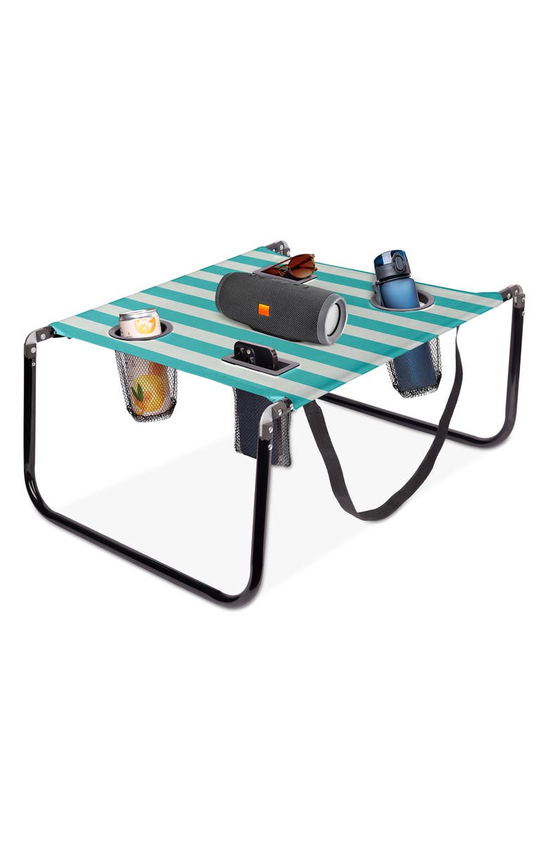 Cabana 8 Portable Beach Table, Alternate, color, Turquoise -Teal