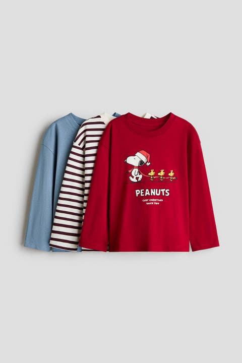 3-pack Printed Long-sleeved T-shirts