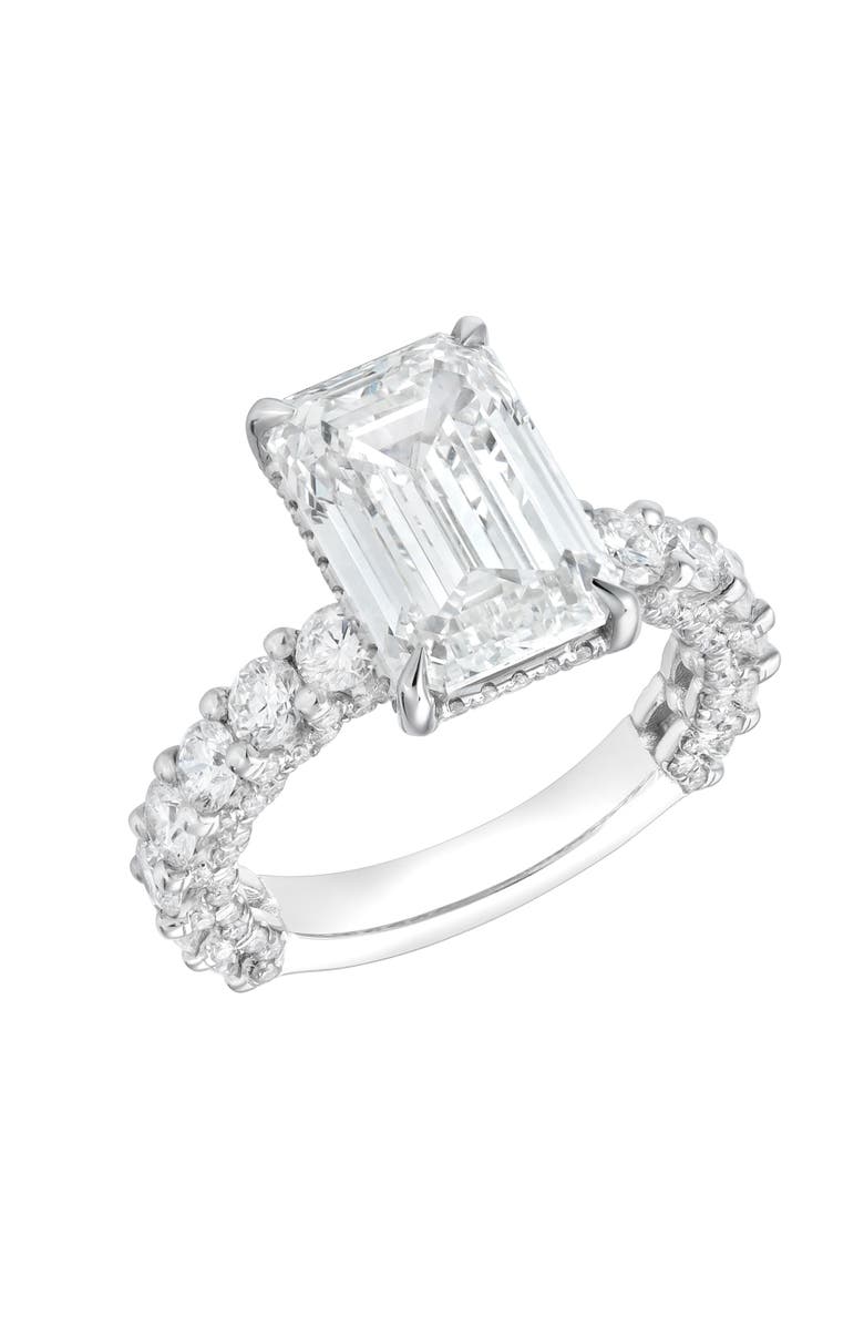 LuvMyJewelry Vienna 14K Gold Emerald Cut Lab Grown Diamond Hidden Halo Engagement Ring - 7.5 Cts, Alternate, color, 