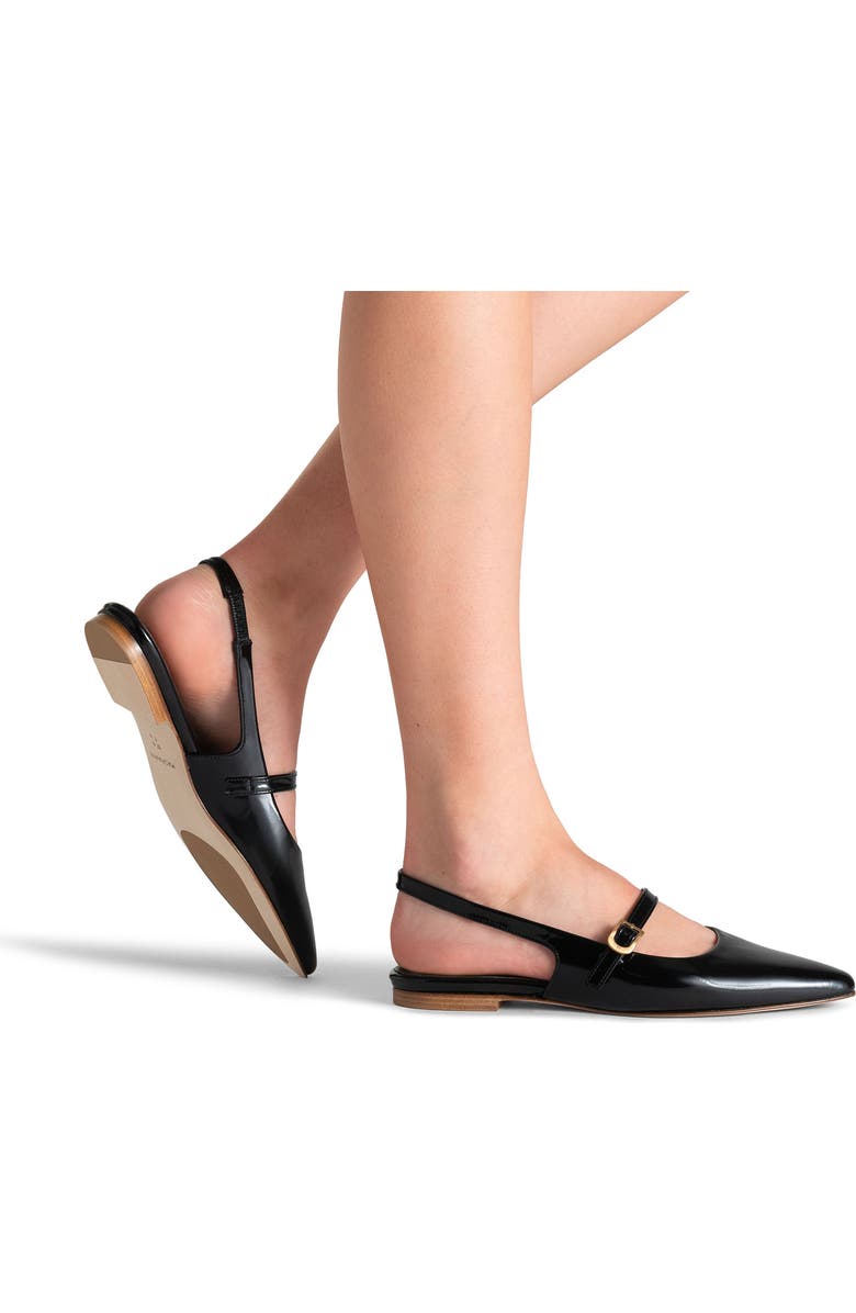 Magnanni Stasia Slingback Pointed Toe Flat, Alternate, color, Black
