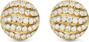 David Yurman Sculpted Cable 18k Gold Diamond Stud Earrings