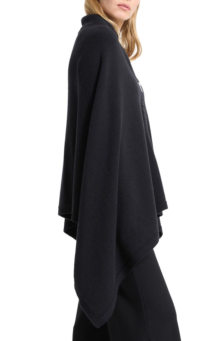 Marcella Mika Merino Wool Knit Cape, Alternate, color, Black