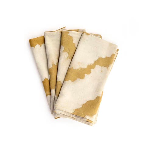 Dabu Block Print Napkins - Golden Rays Organic Cotton Set of 4