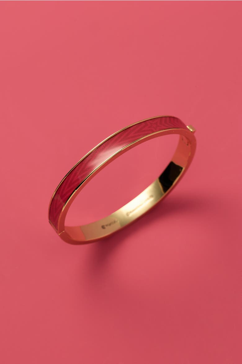 American Girl® Classic Printed Hinge Bangle, Alternate, color, Gold