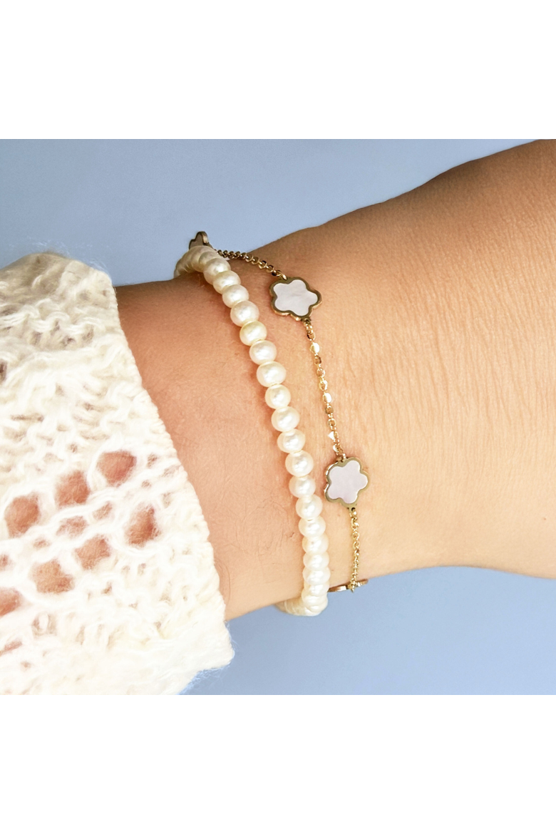 Mother of Pearl Flower Bracelet, Alternate, color, Mother of Pearl