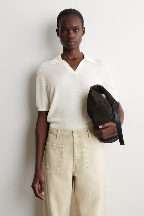 Knitted Linen-Merino Polo Shirt