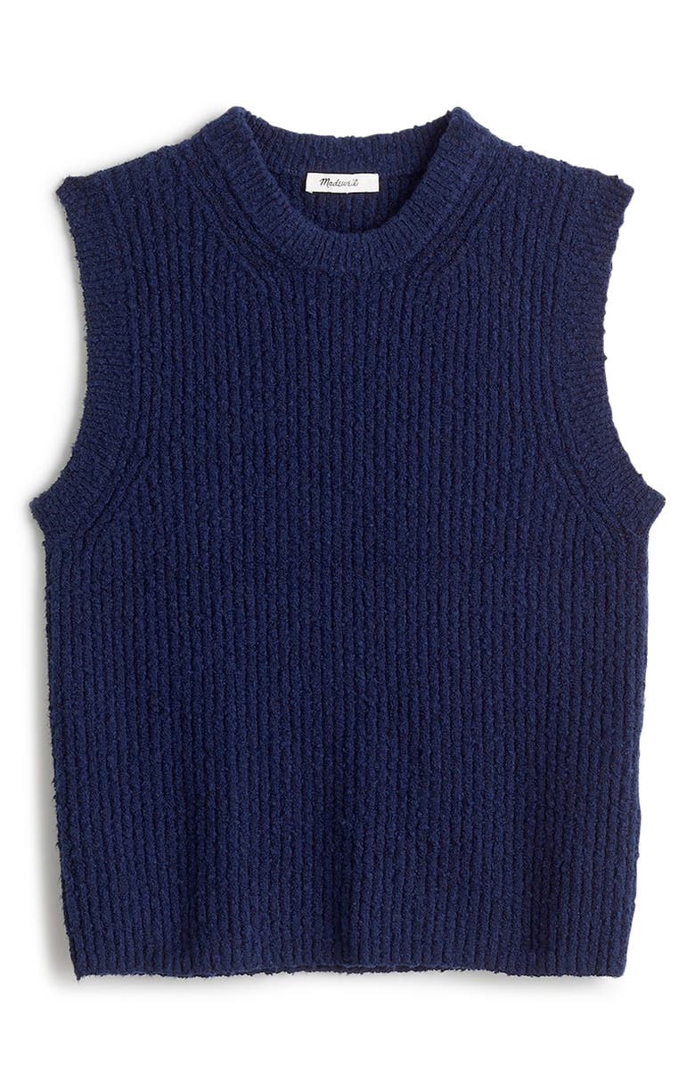 Madewell Bouclé Sweater Tank, Alternate, color, True Midnight