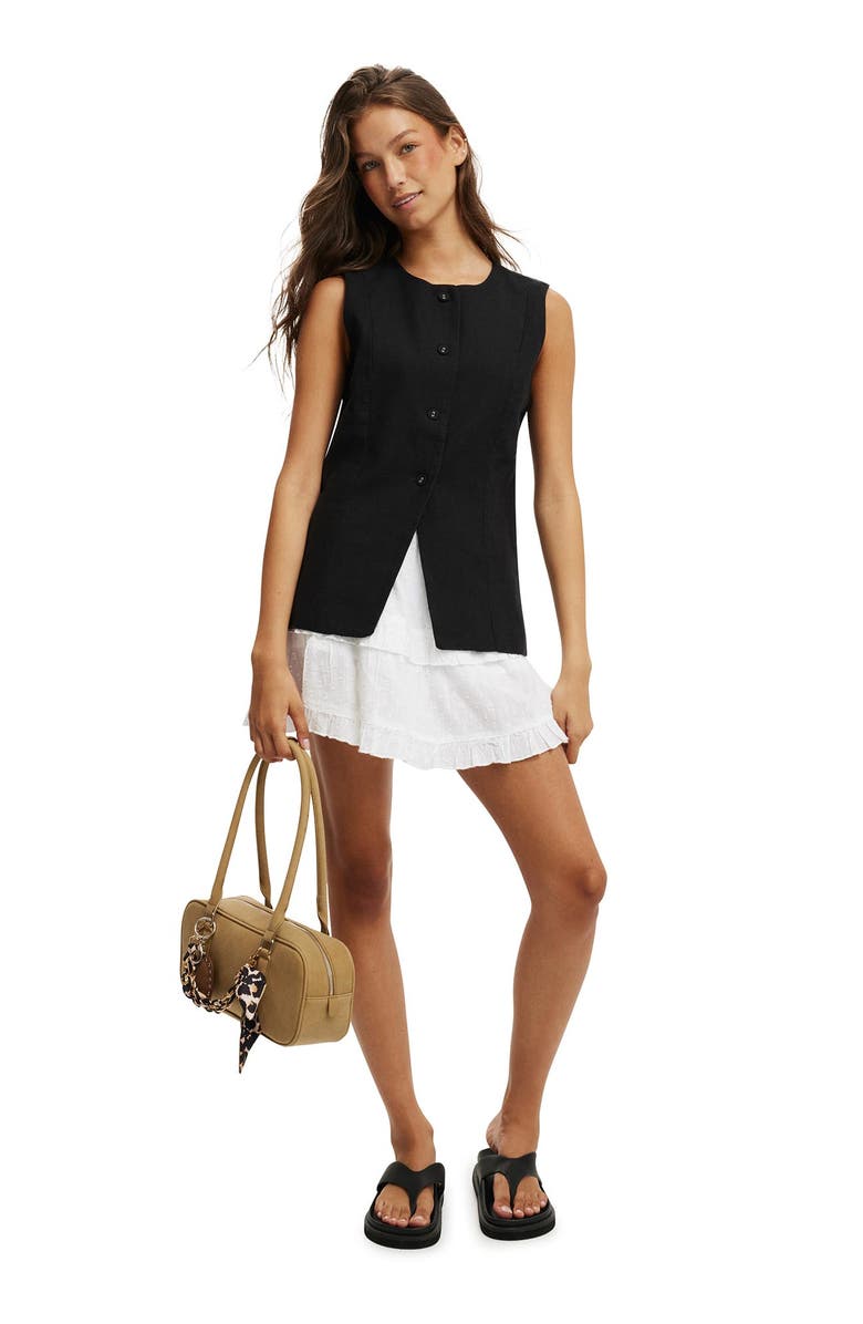 Cotton On Women's Sienna Linen Cotton Vest, Alternate, color,