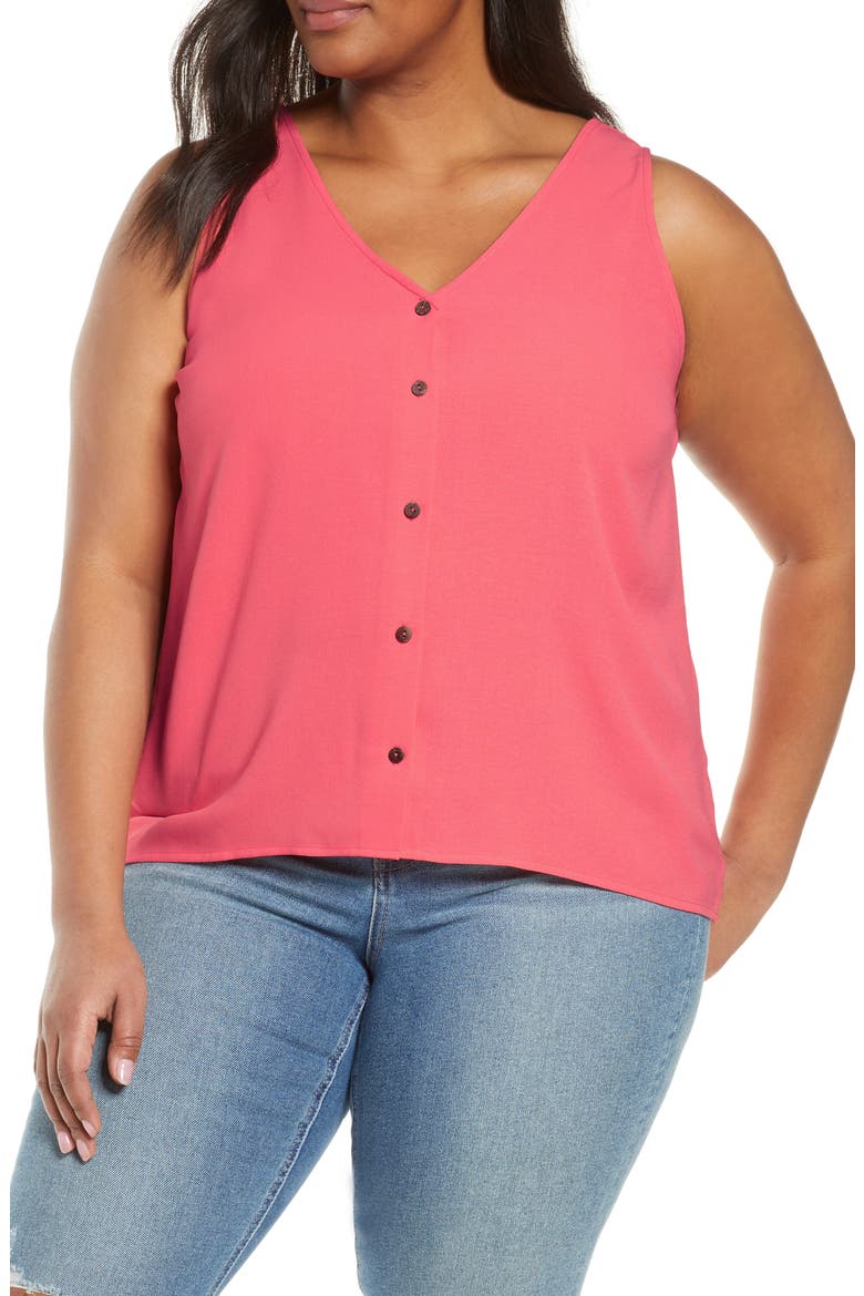 Gibson x The Motherchic Isle Button-Up Tank, Main, color, SUNKISSED CORAL