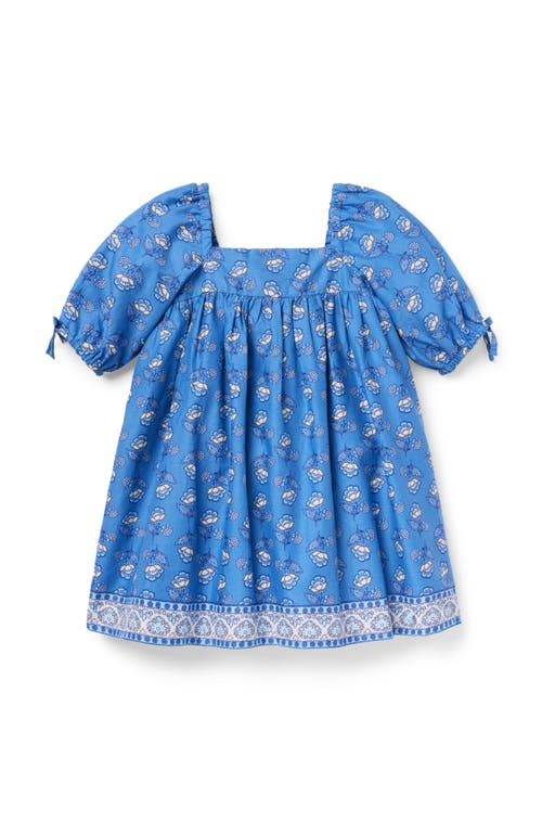 Janie And Jack Floral Border Dress In Blue