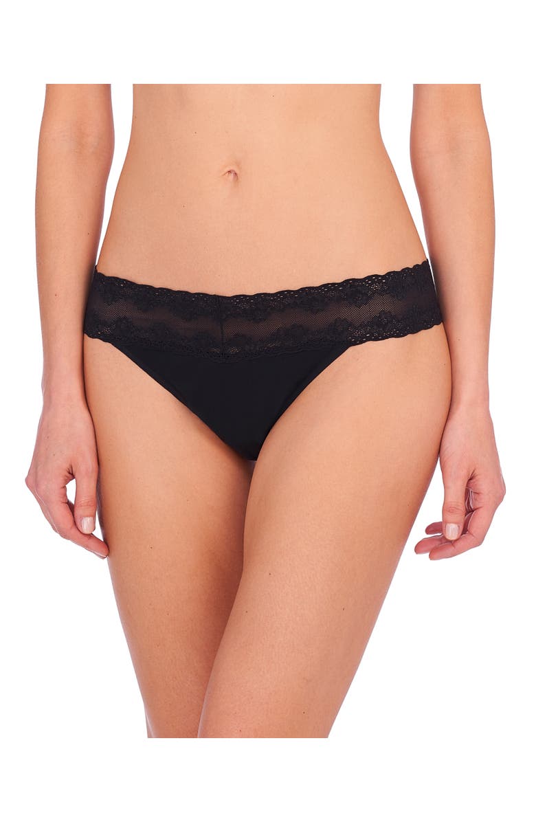 Natori Bliss Perfection Lace Trim One Size Thong 2-Pack, Alternate, color,