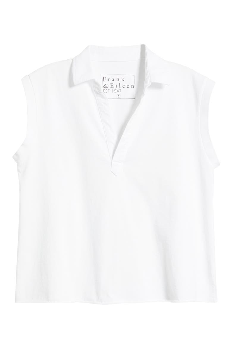 Sleeveless Collared Top, Alternate, color, WHITE