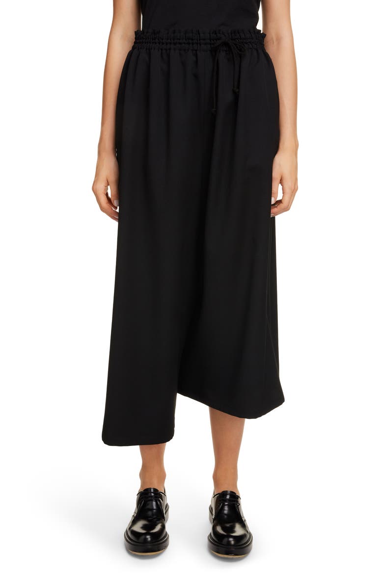 Asymmetrical Wool Gabardine Pants, Main, color, BLACK