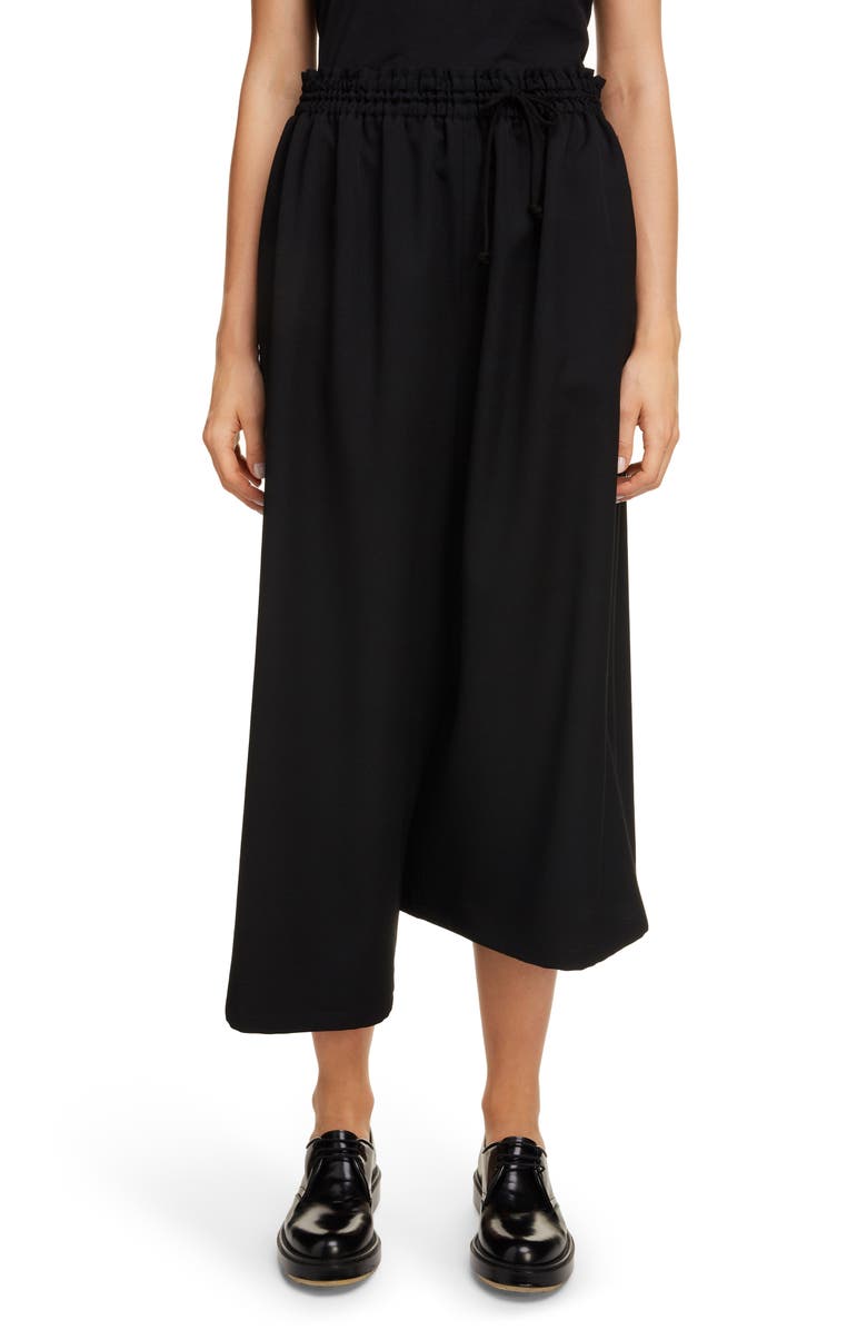 Y's by Yohji Yamamoto Asymmetrical Wool Gabardine Pants, Main, color, 
