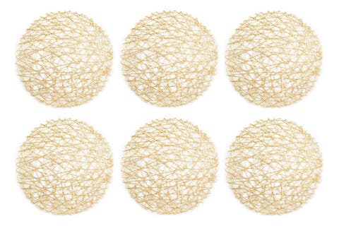 Woven Paper Round Placemat Set/6, 15" Dia
