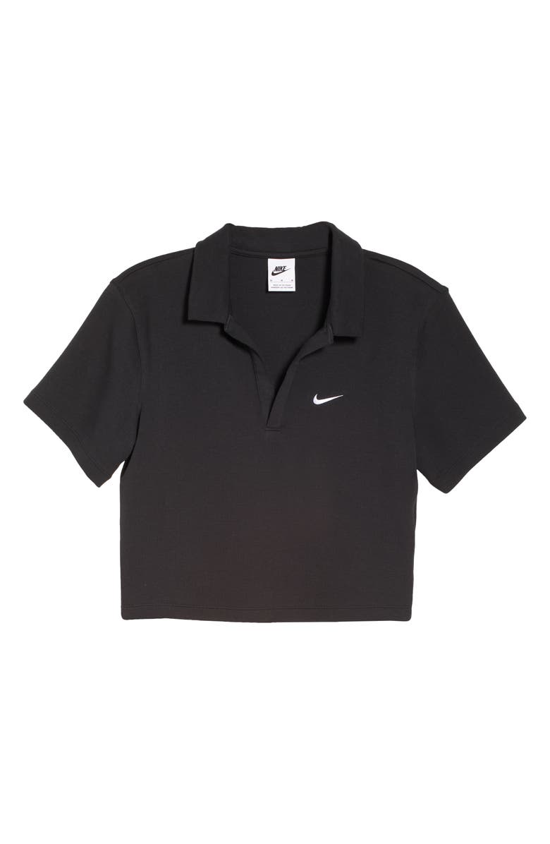 Nike Essentials Stretch Crop Polo, Alternate, color, 010 Black/White