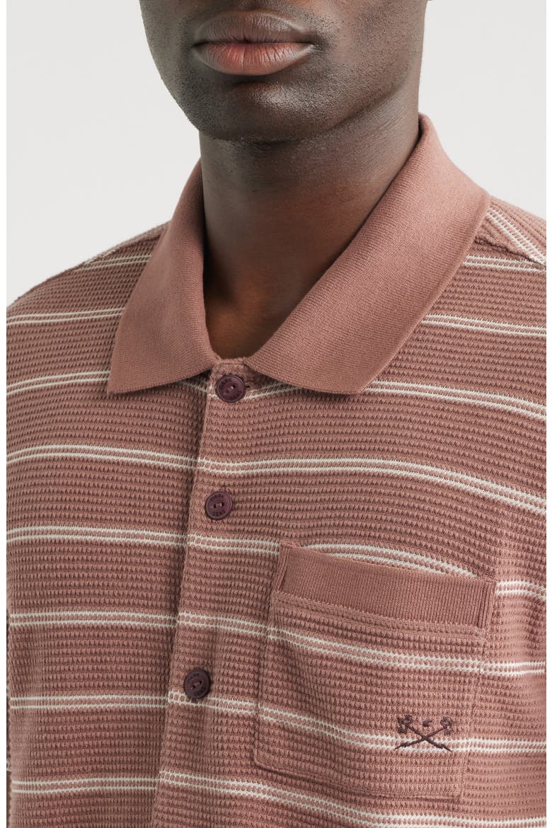 Shayne Short Sleeve Cotton Knit Button-Up Shirt, Alternate, color, TAUPE