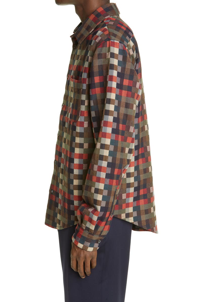 4SDesigns Check Button-Up Shirt Jacket, Alternate, color,