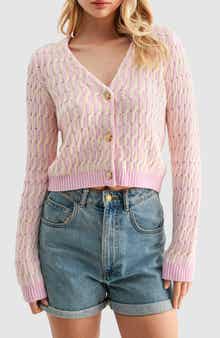 Cable Knit Contrast Cardigan