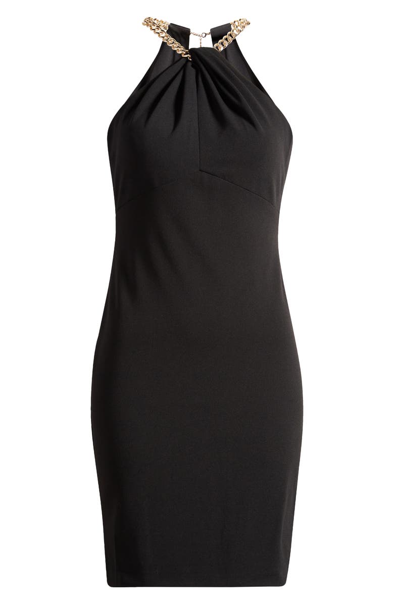 Vince Camuto Halter Neck Cocktail Dress, Alternate, color, Black