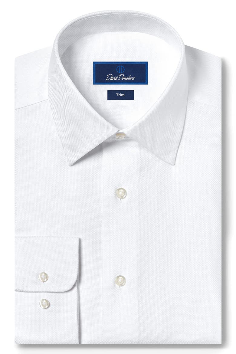 Trim Fit Royal Oxford Dress Shirt, Alternate, color, WHITE