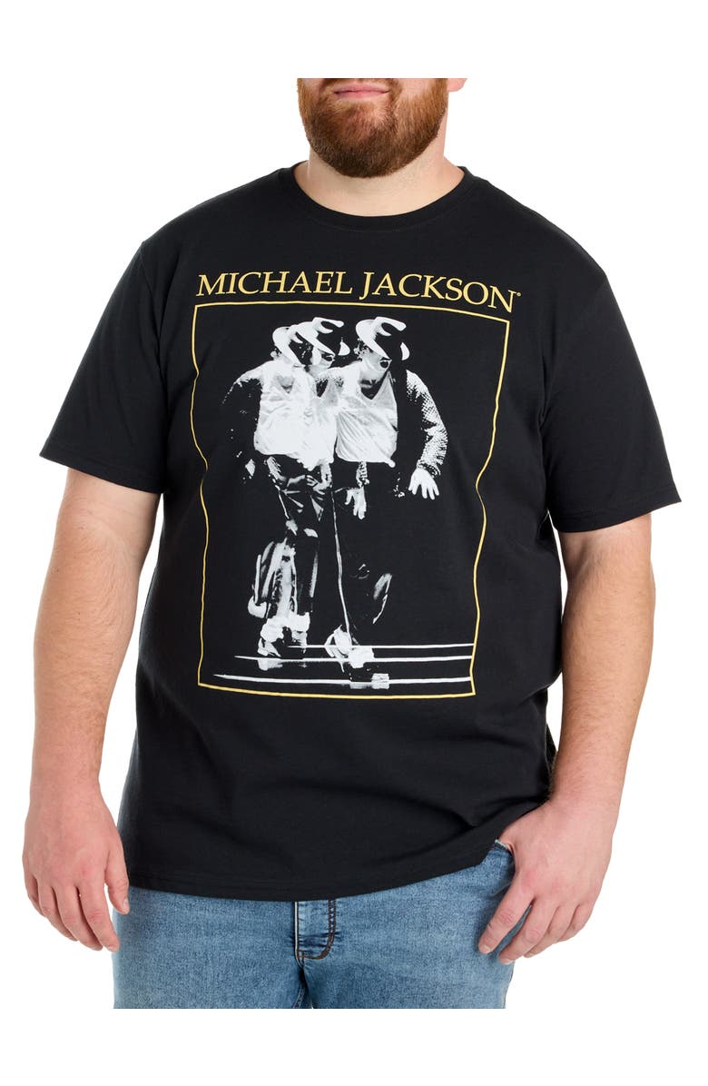 True Nation by DXL Big & Tall Michael Jackson Graphic T-Shirt, Main, color, Black