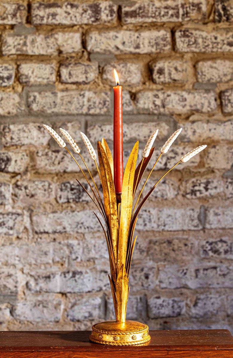 Juliska Forest Walk Wheat 17-Inch Candleholder, Alternate, color, Gold