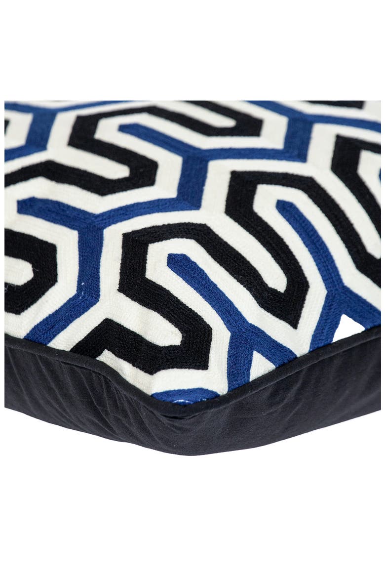 Machu Embroidered Throw Pillow, Alternate, color, BLUE WHITE BLUE
