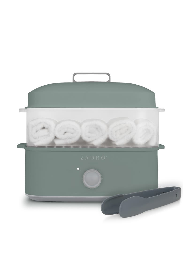 Countertop Towel Steamer with Tongs, Main, color, Dark Green