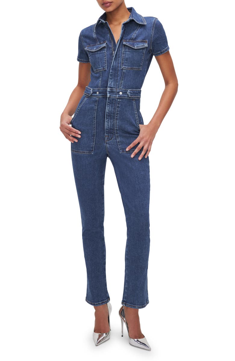 Good American Fit For Success Denim Jumpsuit, Main, color,
