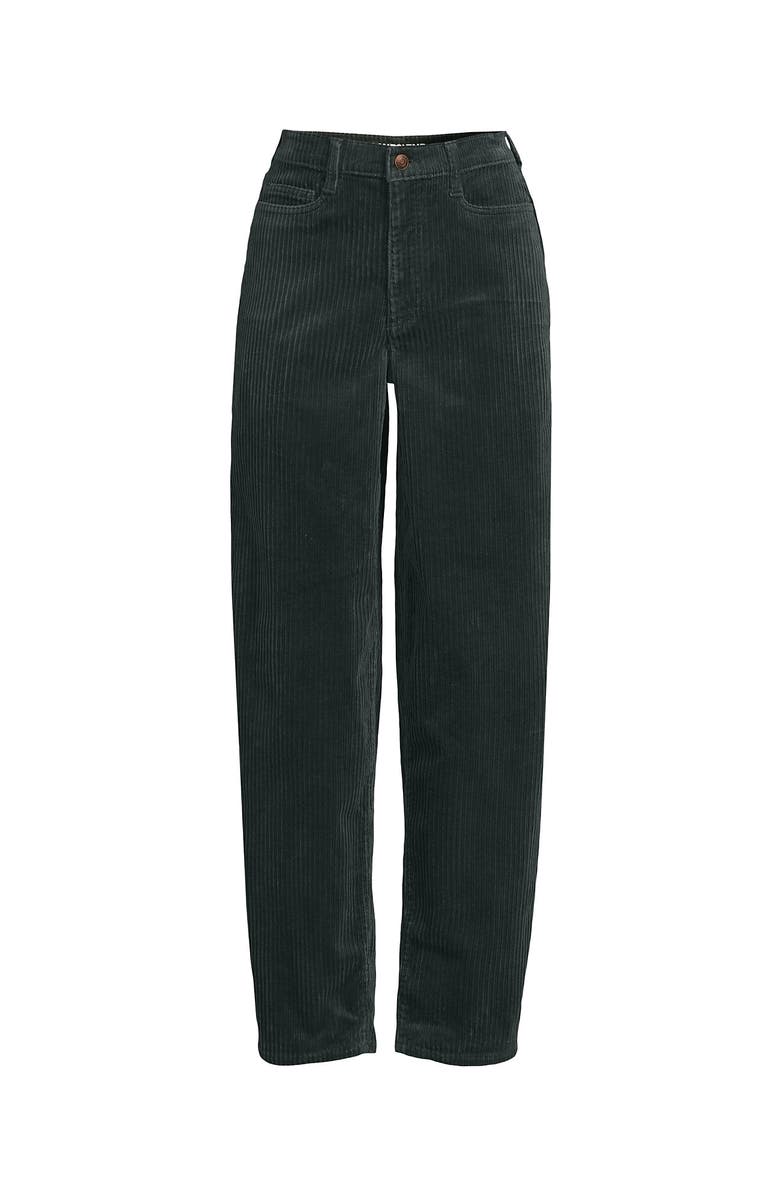 Lands' End Corduroy High Rise Barrel Leg Ankle Pants, Alternate, color, Evening Forest
